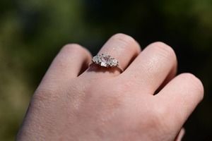 Unique Raw Stone Ring Rustic Diamon dainty unique alternative simple boho